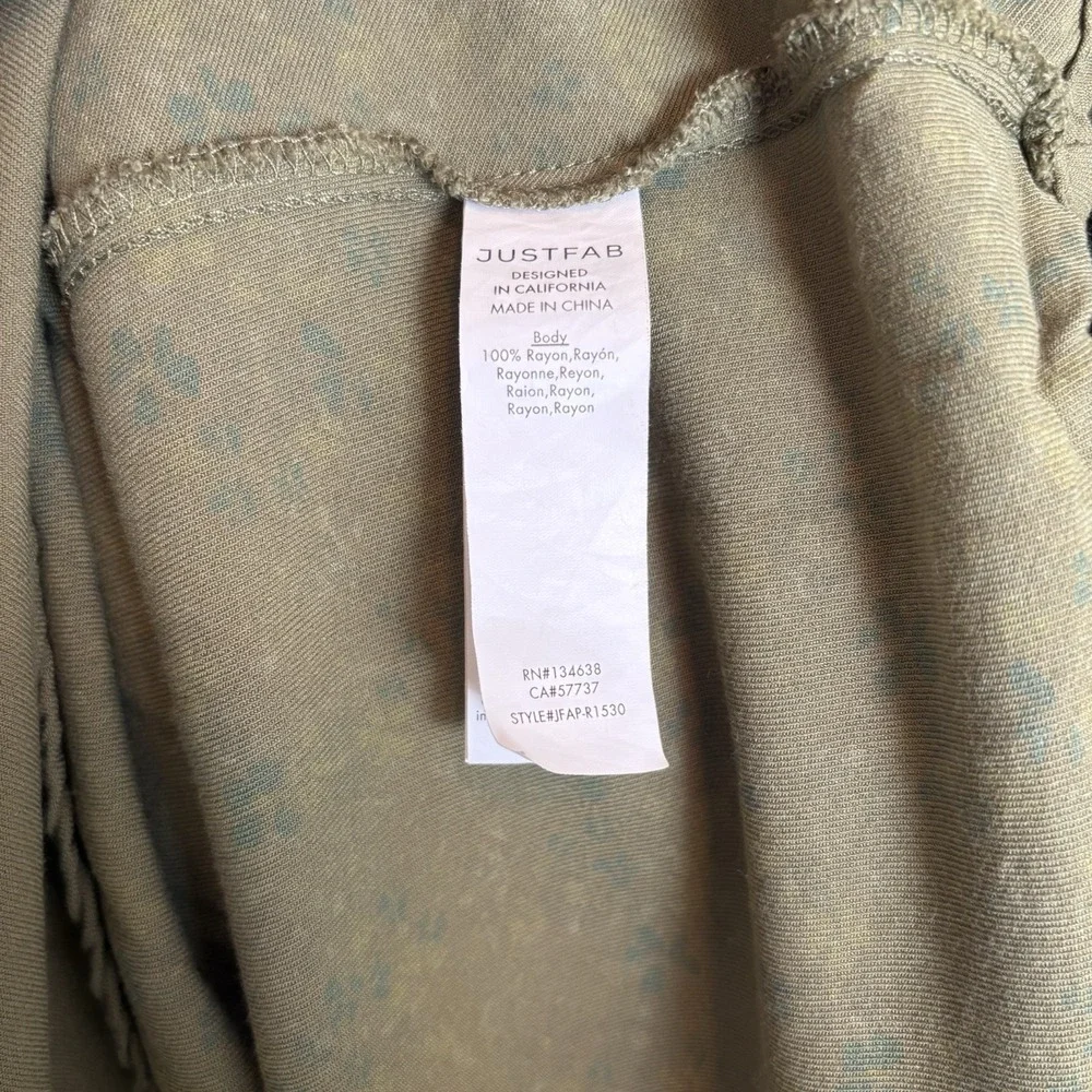 Cottage Core Mini Dress Size Small Smocked Green/Olive FairyCore Long Sleeve - Picture 9 of 9